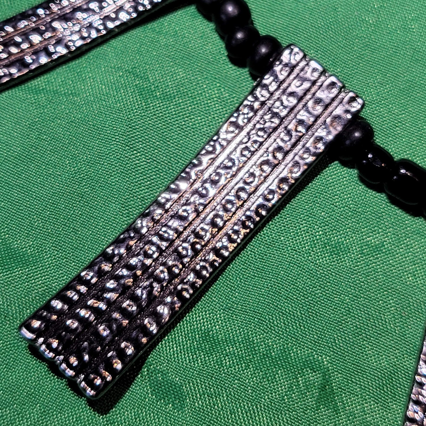 Black and Hematite Beaded Necklace