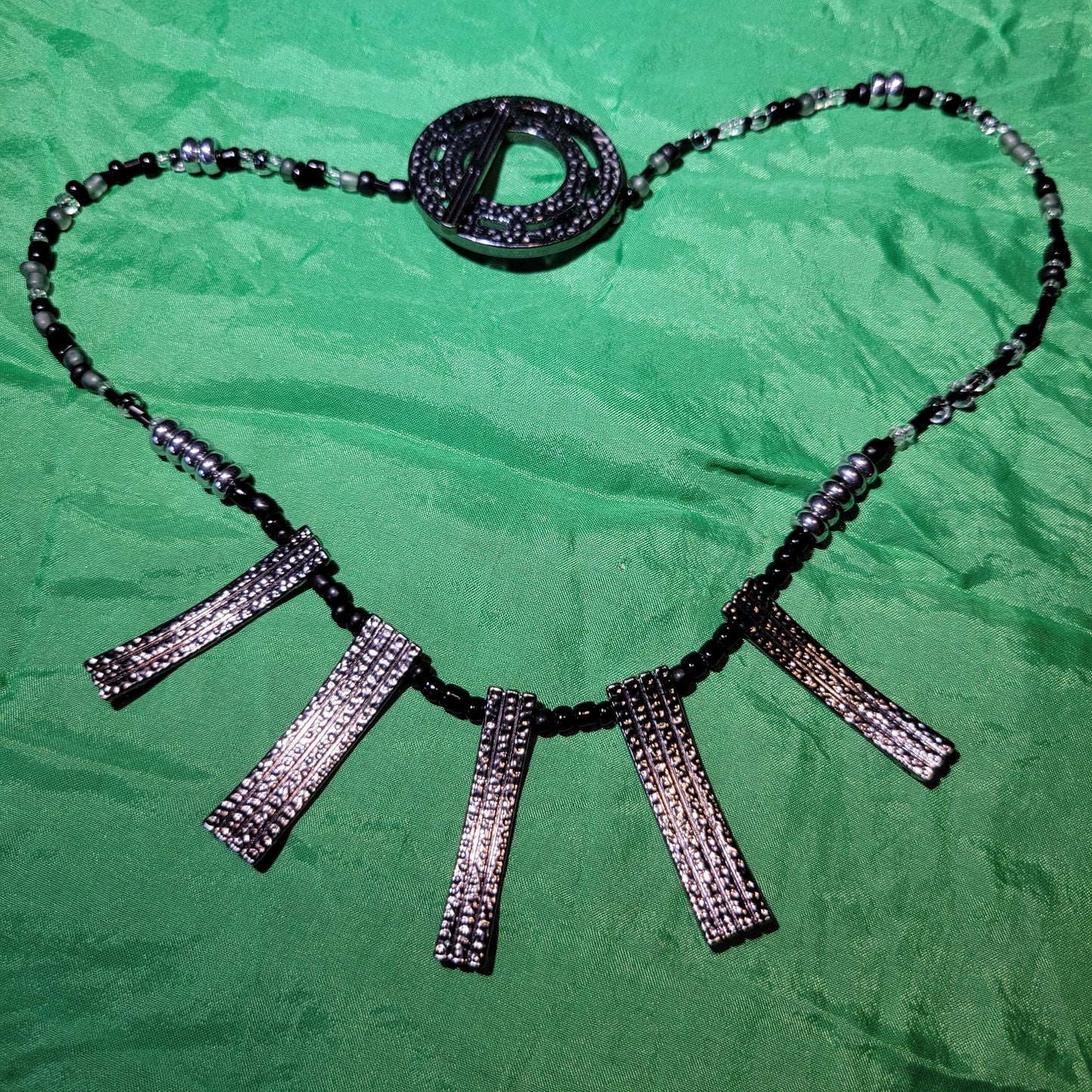 Black and Hematite Beaded Necklace