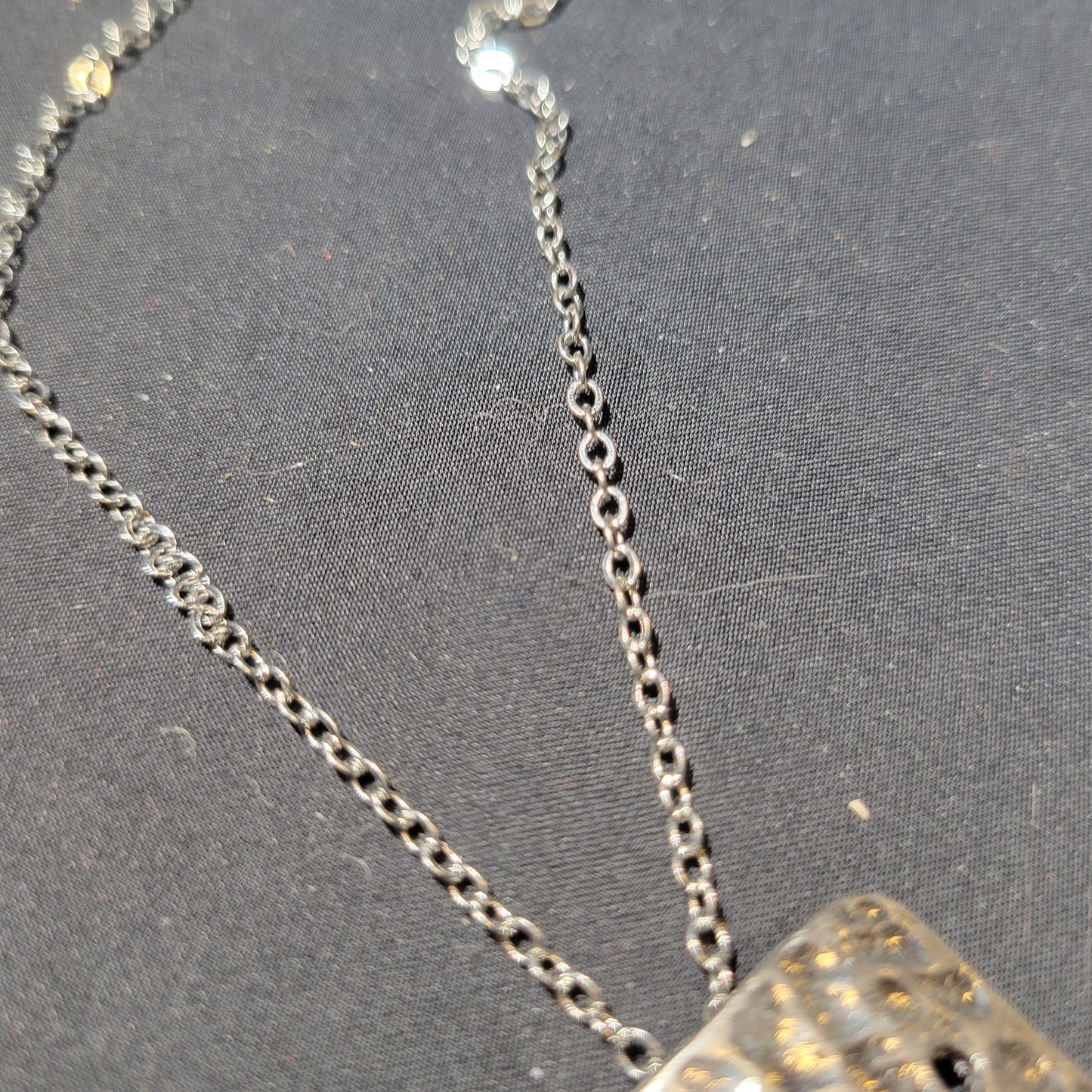 Stamped Rectangle Pendant Necklace