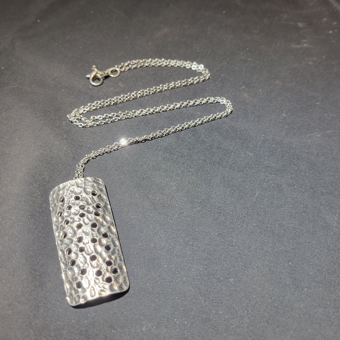 Stamped Rectangle Pendant Necklace