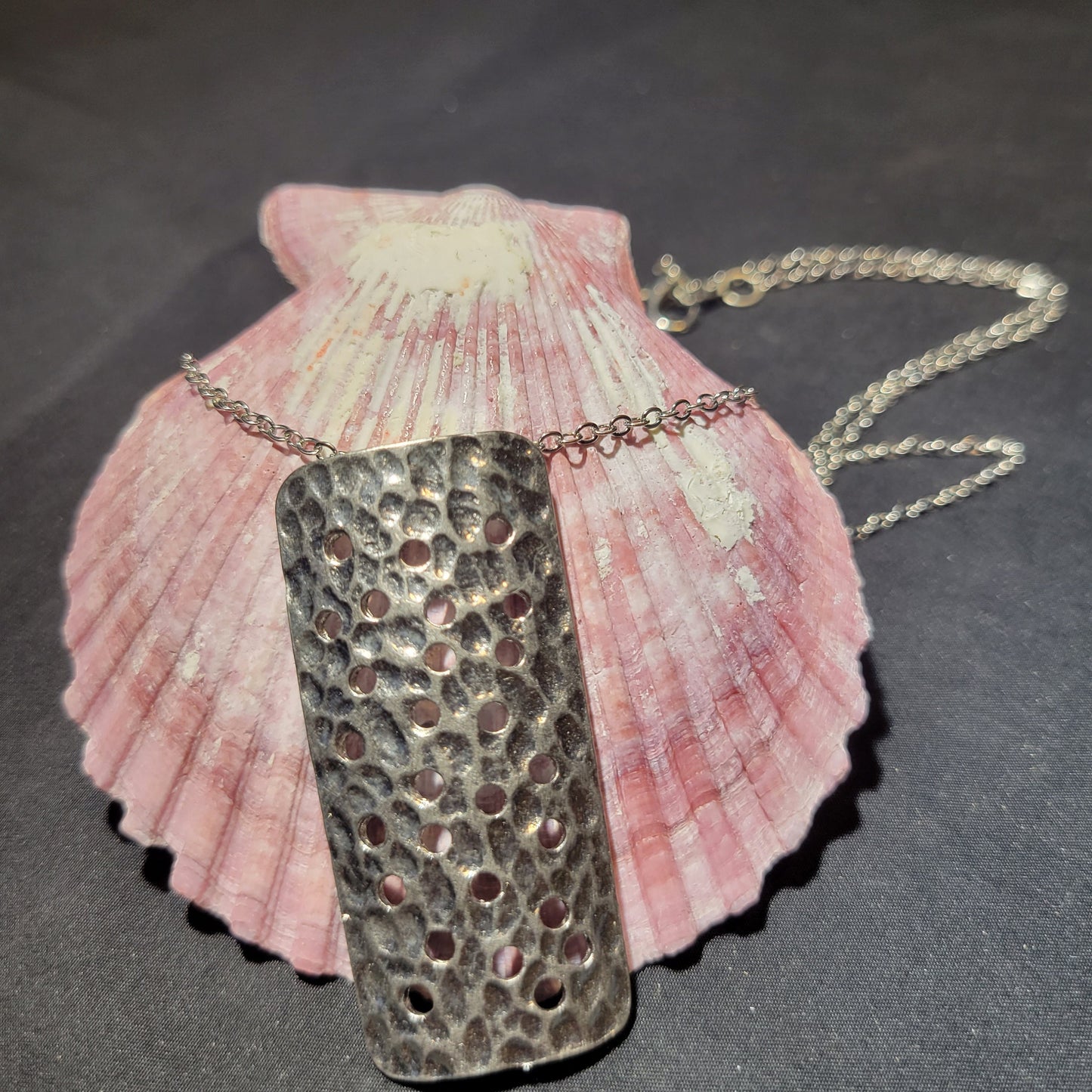 Stamped Rectangle Pendant Necklace