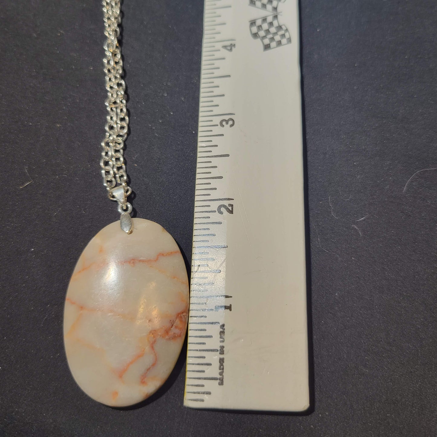 Redline Marble Pendant Necklace