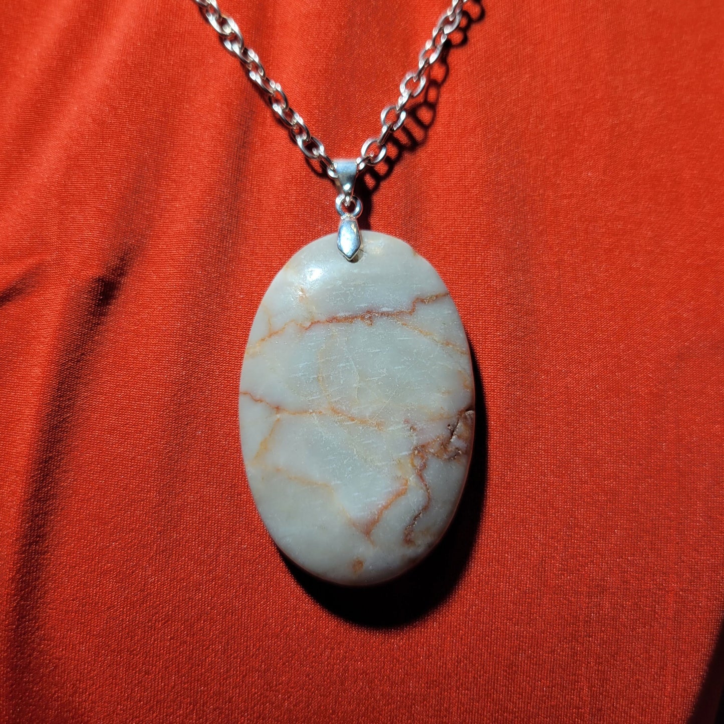 Redline Marble Pendant Necklace