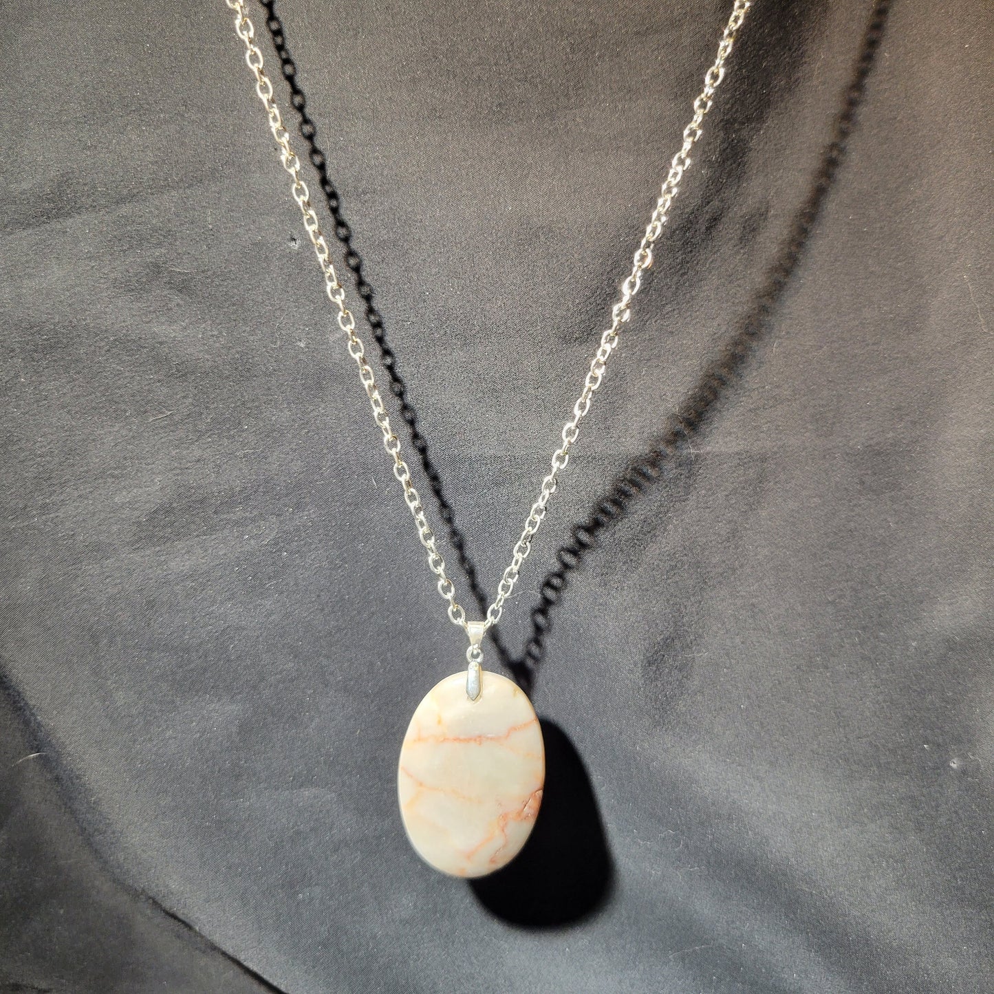 Redline Marble Pendant Necklace