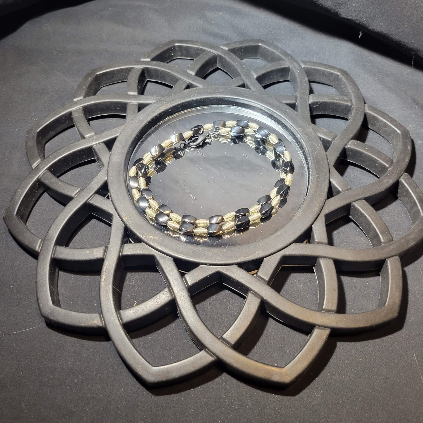 Hematite and Silver Beaded Necklace