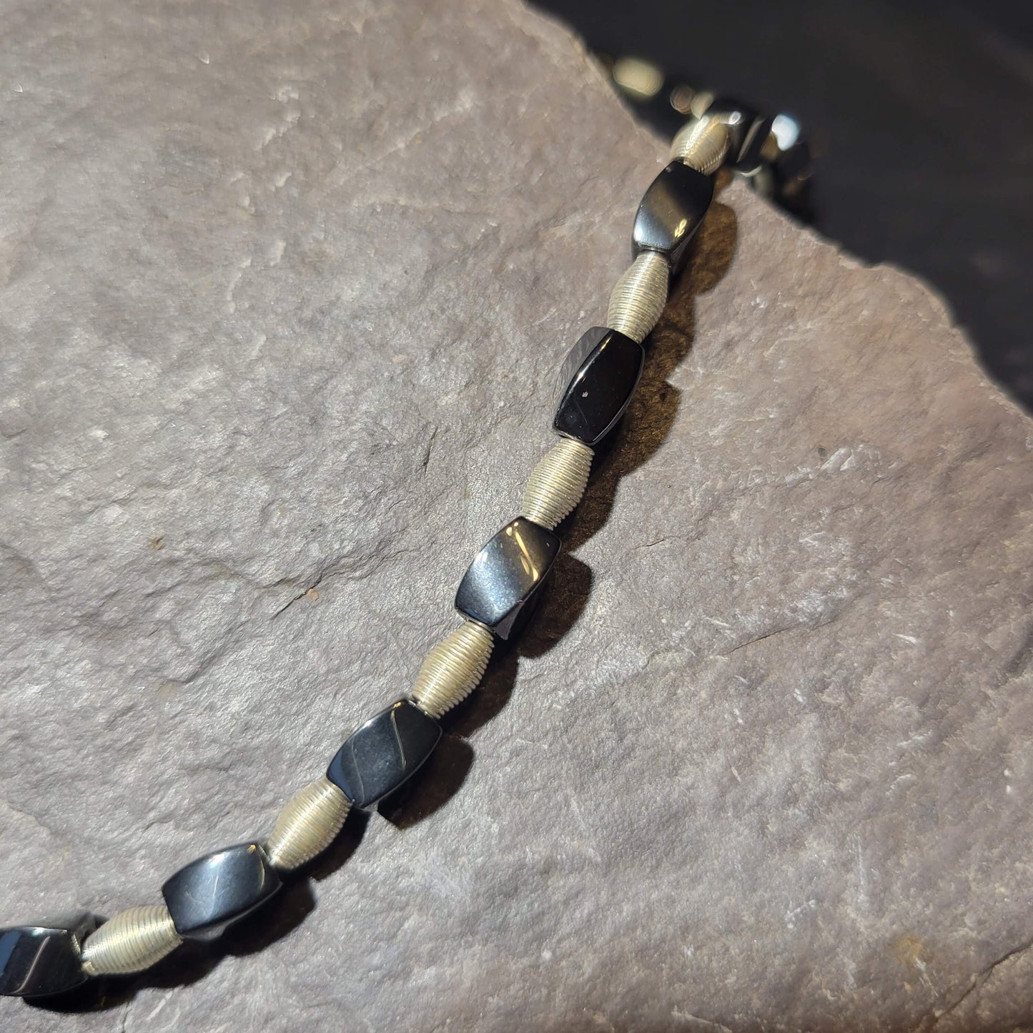 Hematite and Silver Beaded Necklace