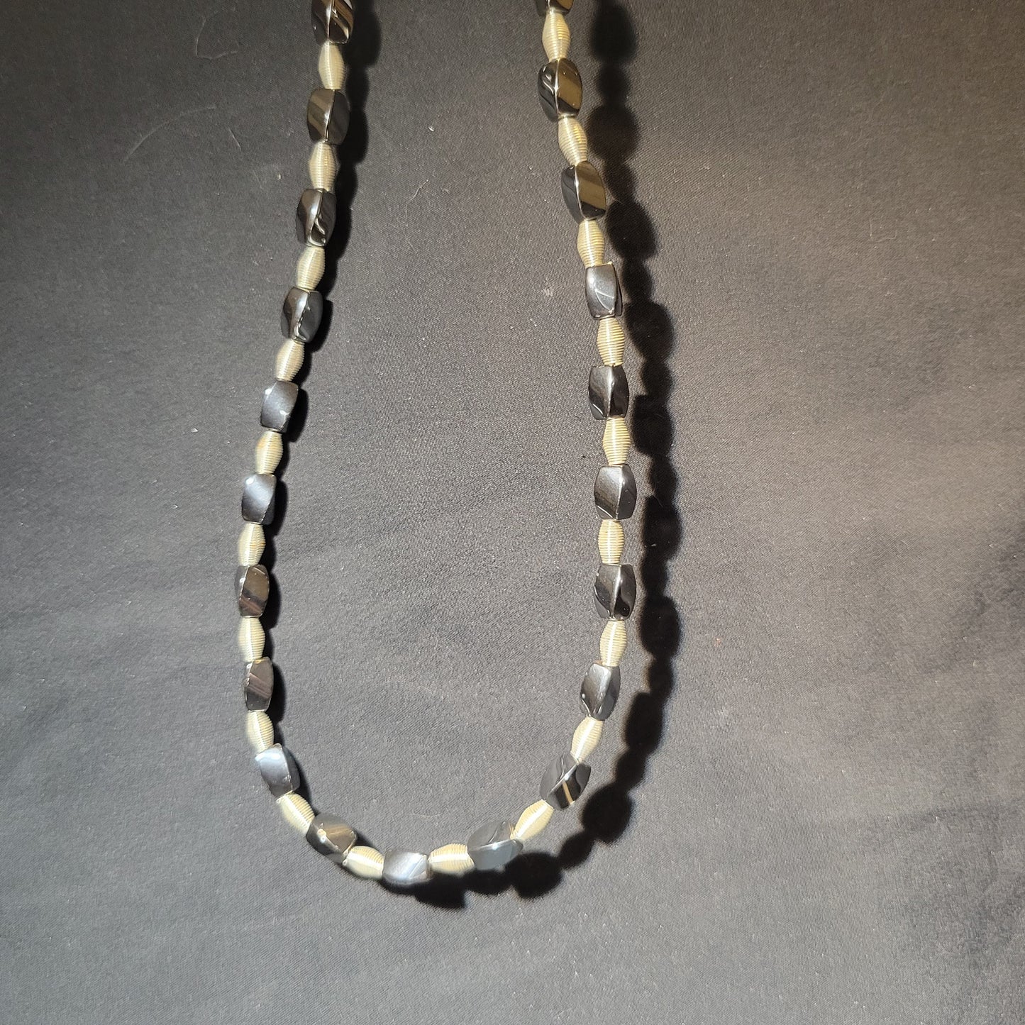 Hematite and Silver Beaded Necklace