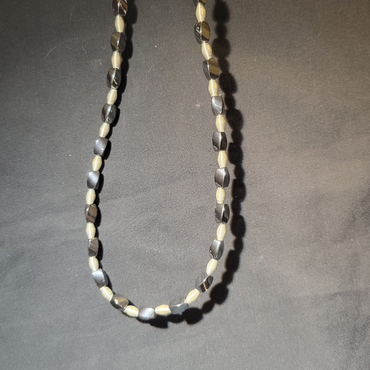 Hematite and Silver Beaded Necklace