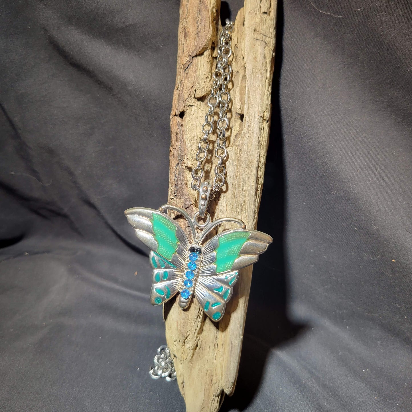 Silver Butterfly Pendant Necklace
