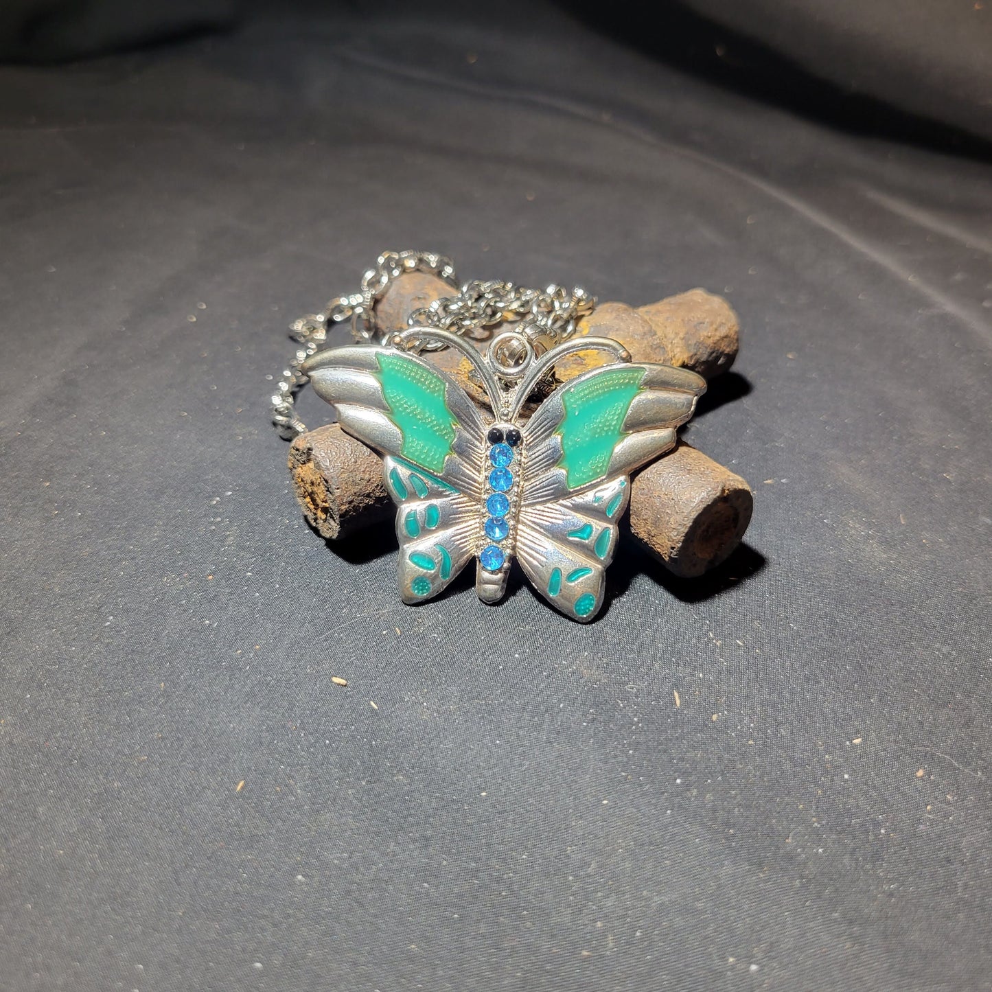 Silver Butterfly Pendant Necklace