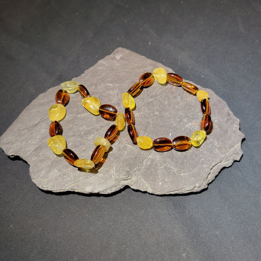 Yellow and Brown Beaded Bracelet