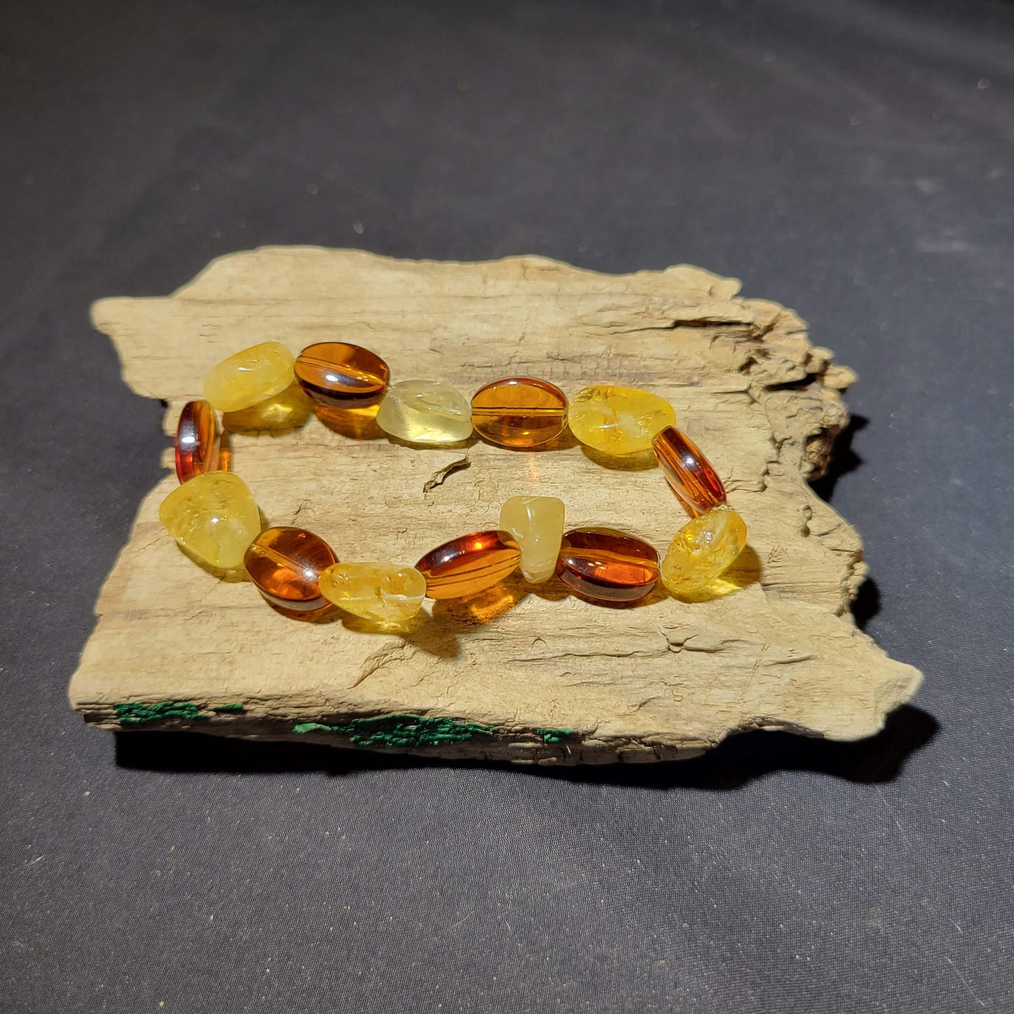 Yellow and Brown Beaded Bracelet