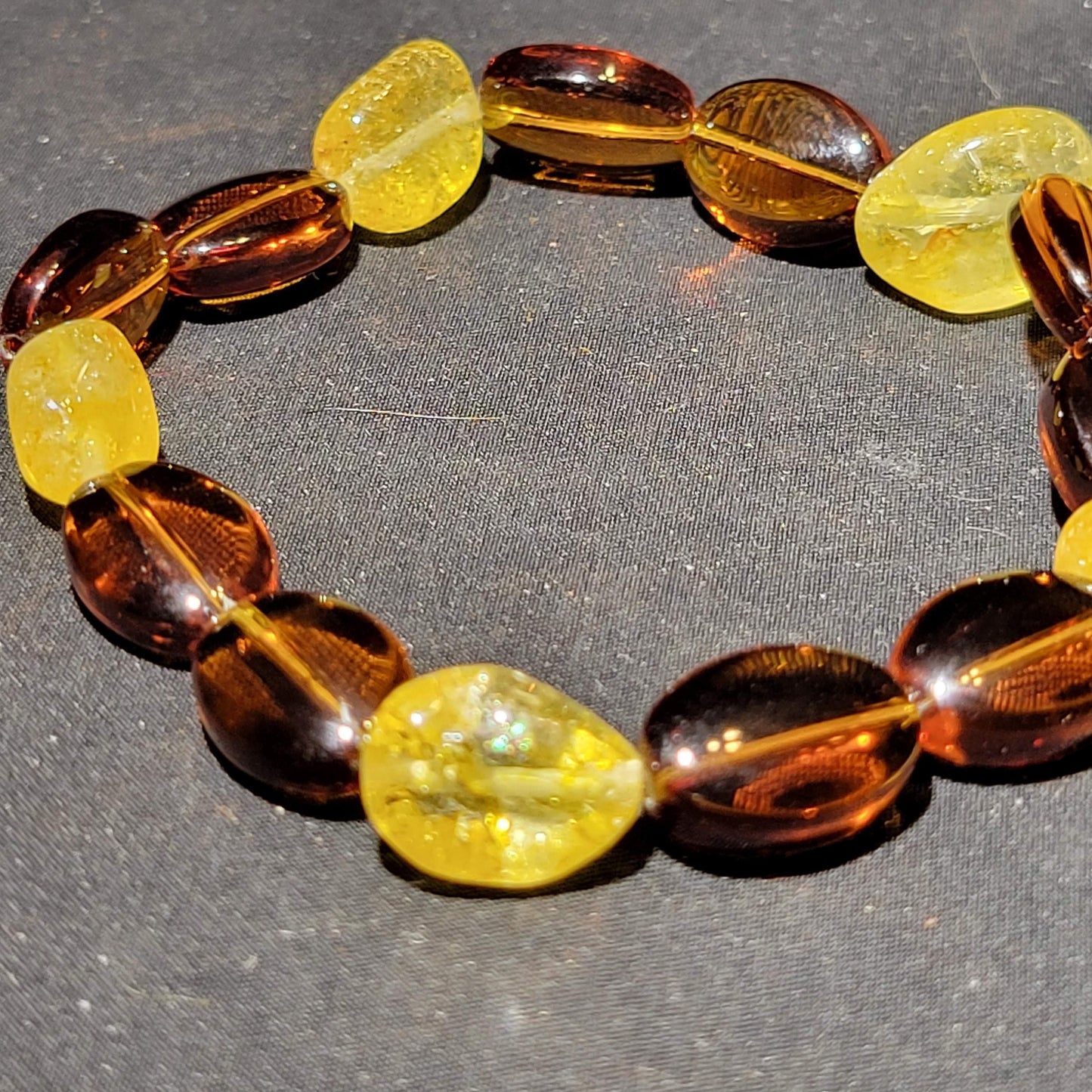 Yellow and Brown Beaded Bracelet