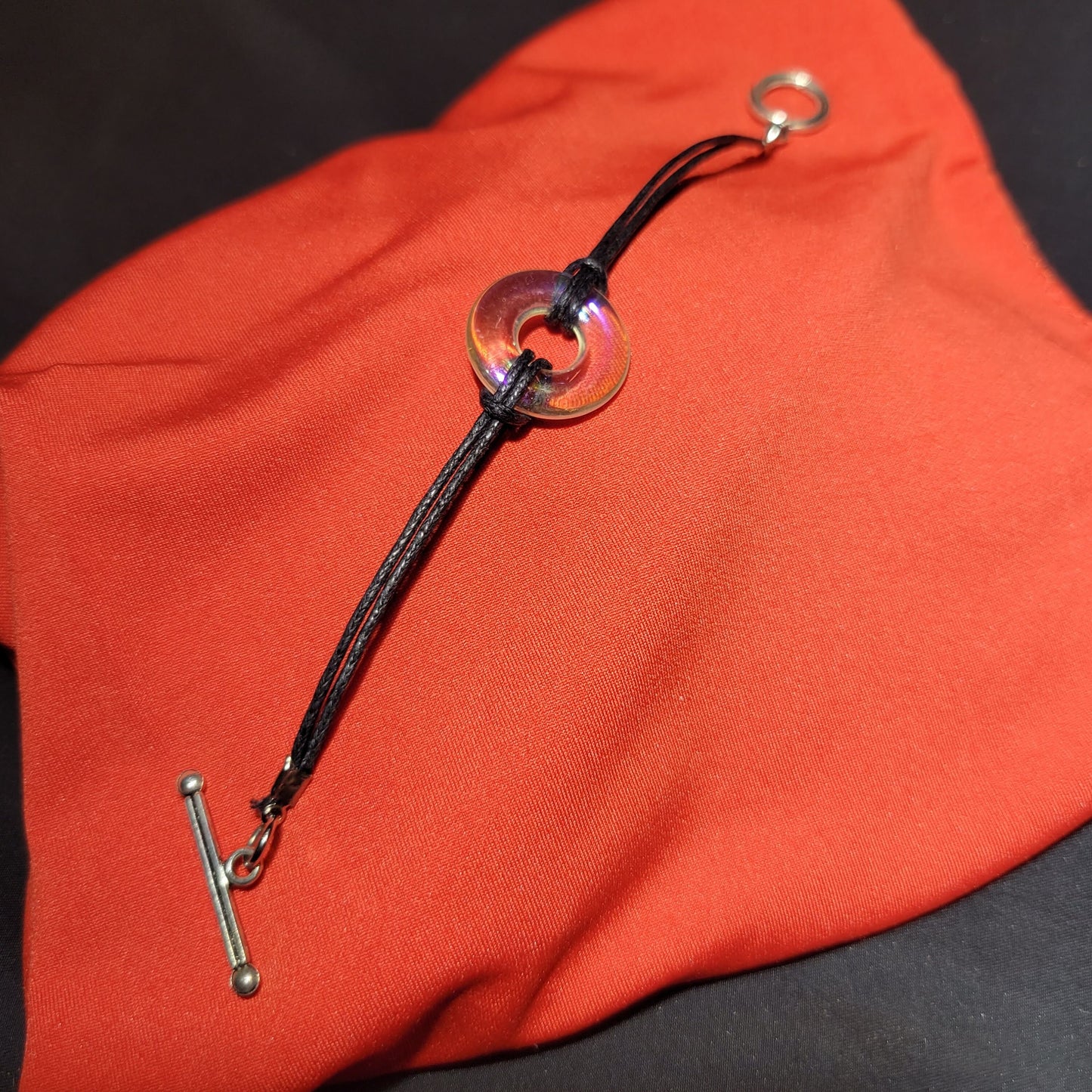 Iridescent Doughnut Charm Bracelet