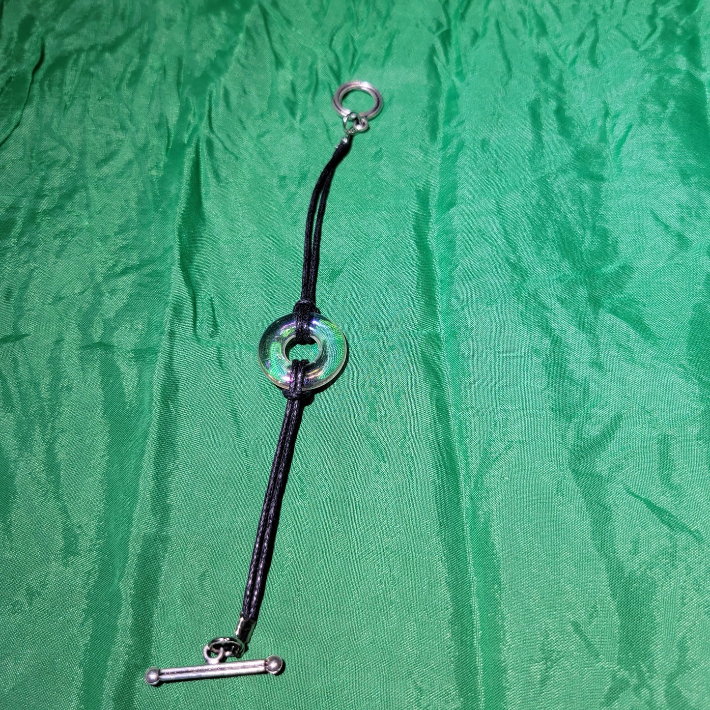 Iridescent Doughnut Charm Bracelet