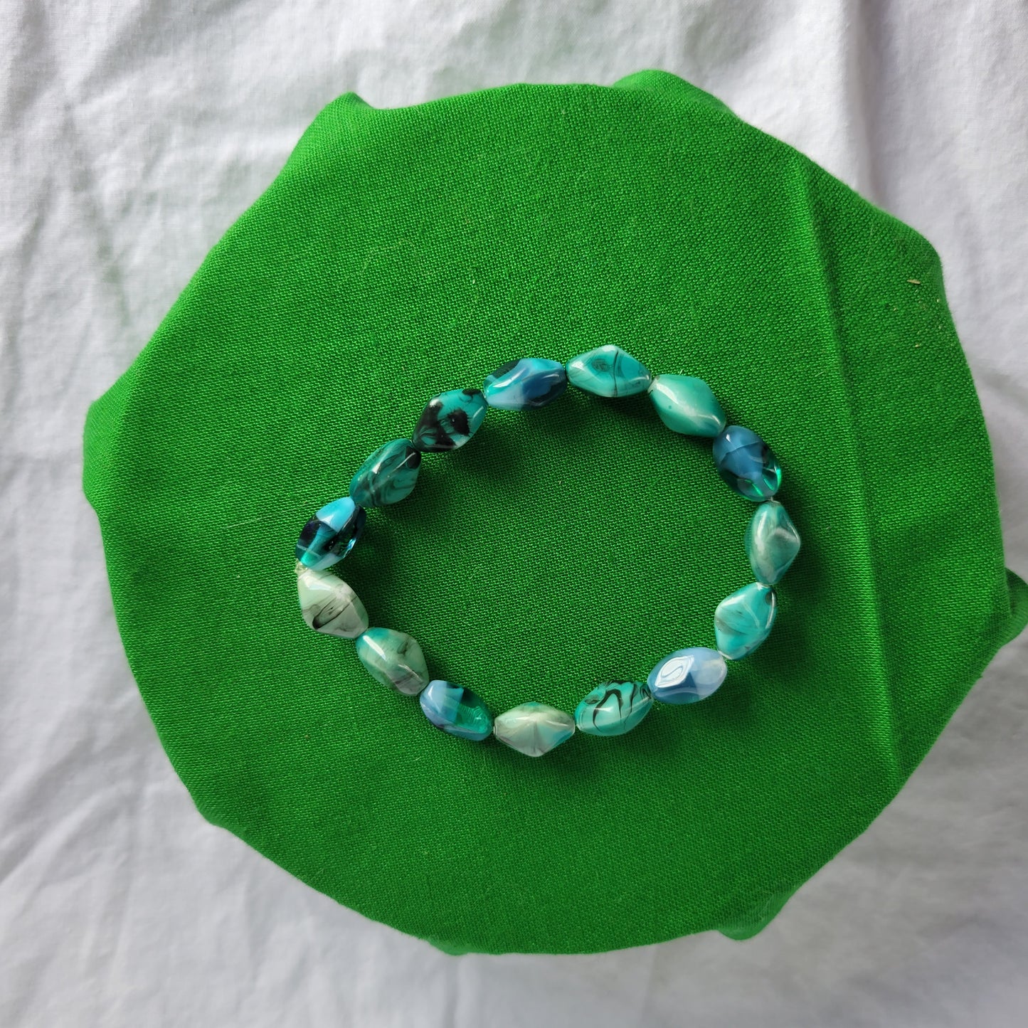 Blue Green Beaded Bracelet