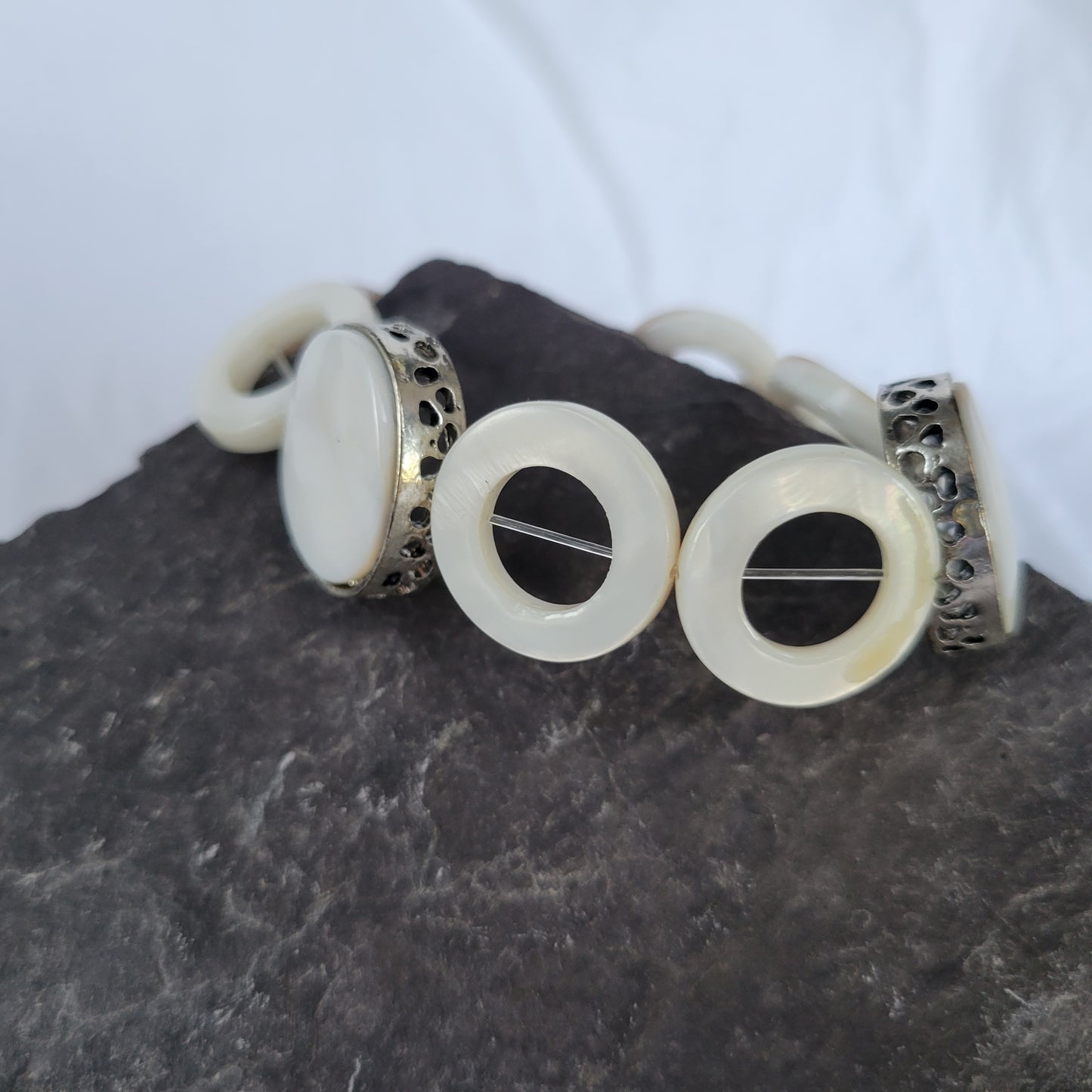 Shell and Silver Bracelet