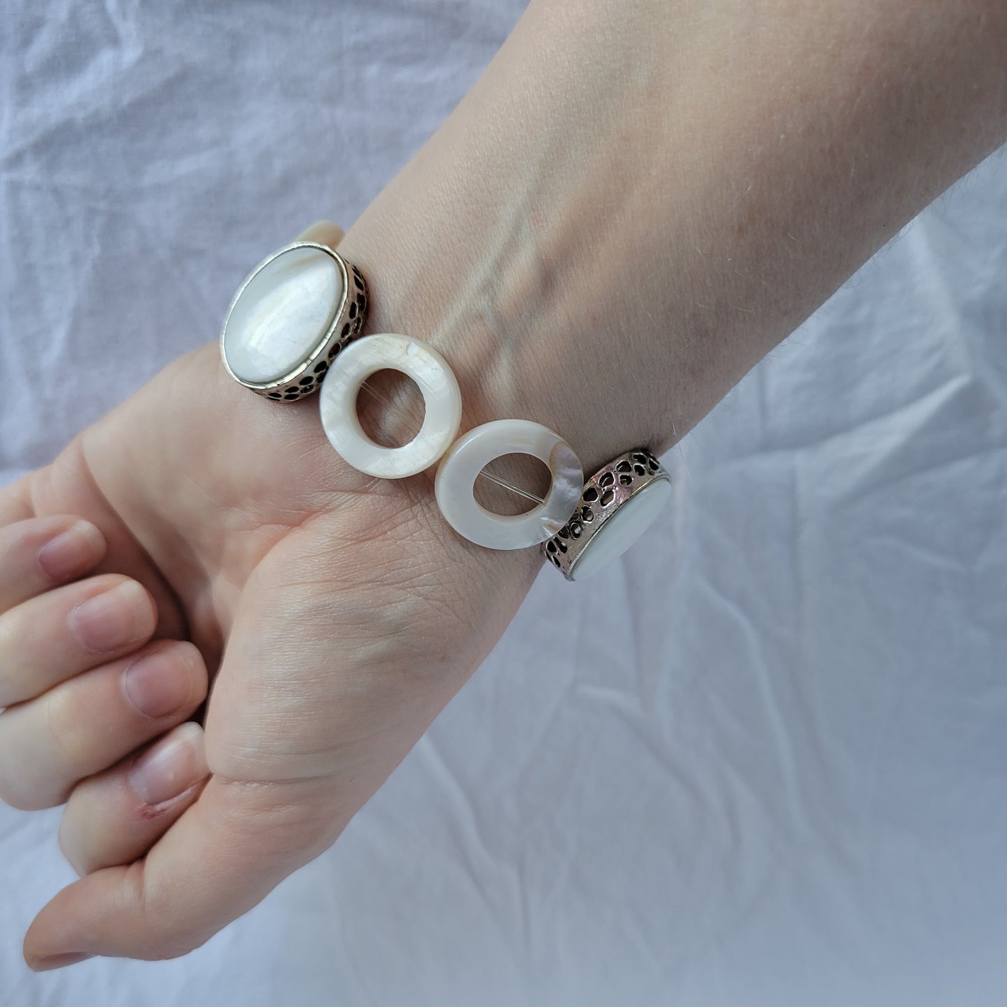 Shell and Silver Bracelet