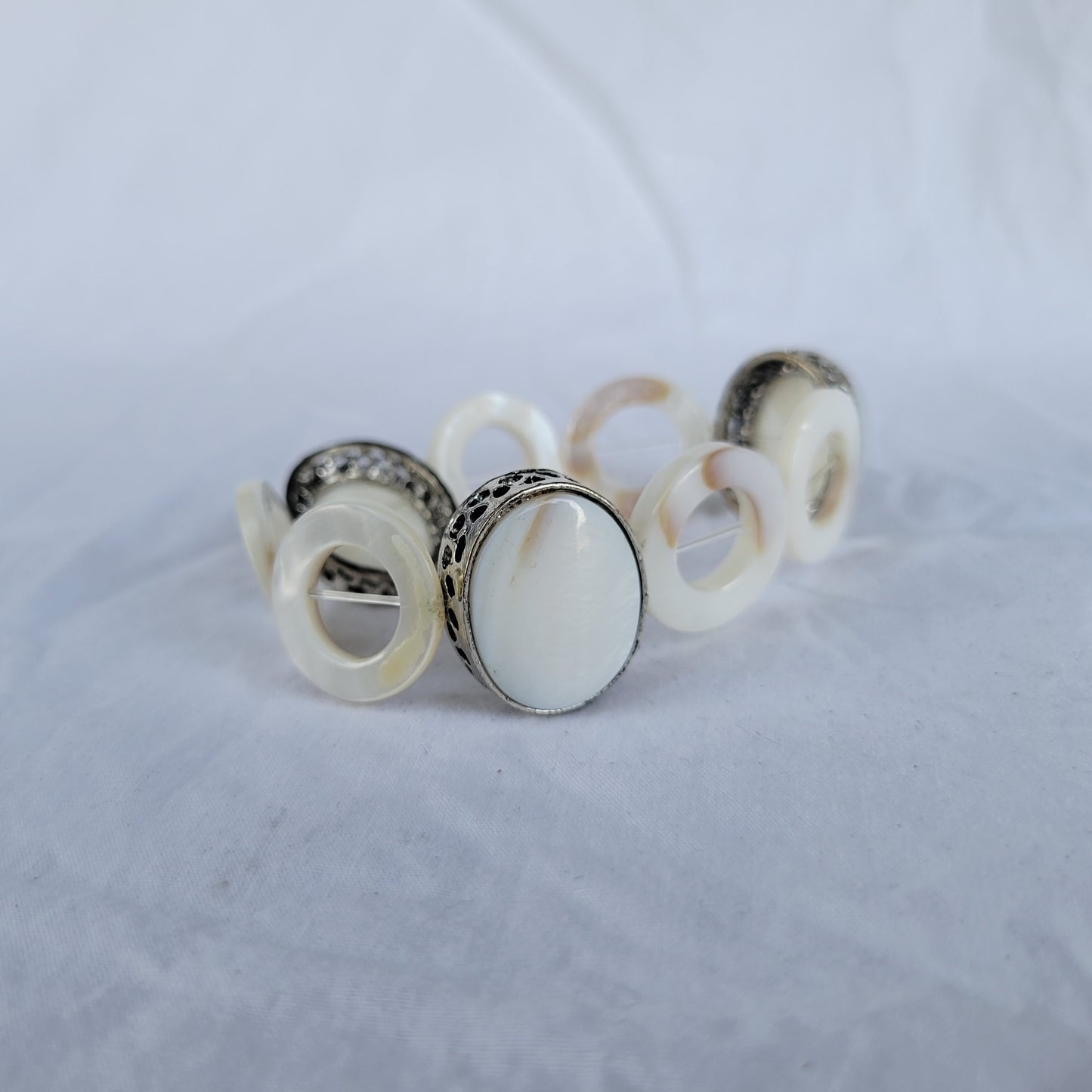 Shell and Silver Bracelet