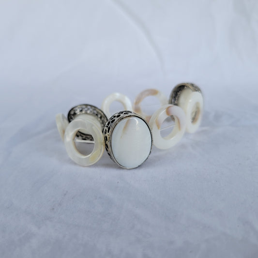 Shell and Silver Bracelet