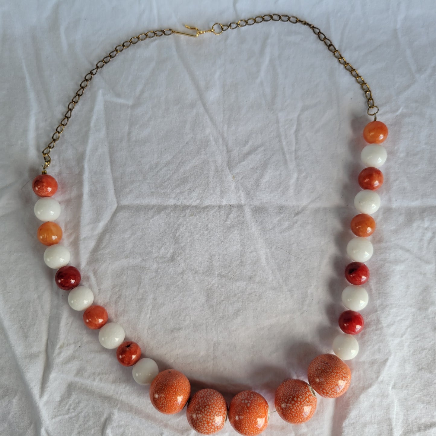 Orange and White Necklace