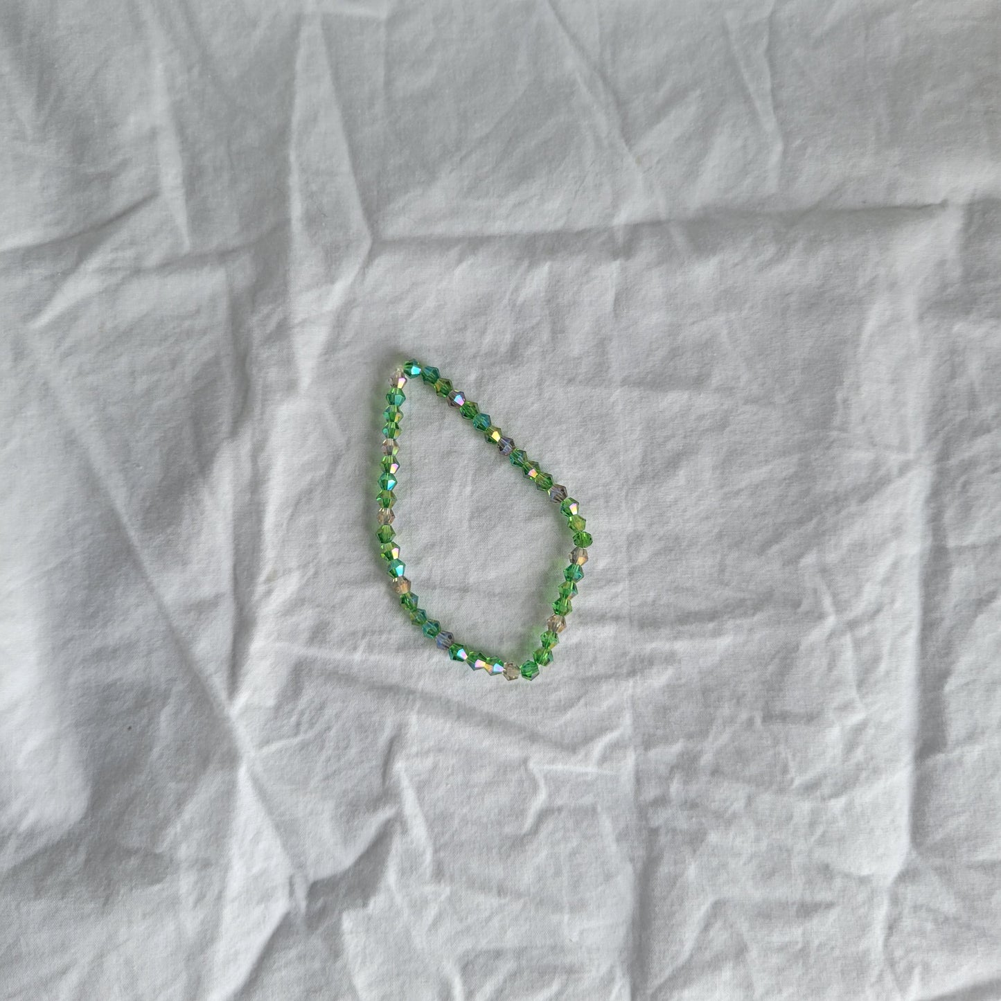 Green and Smoke Beaded Bracelet