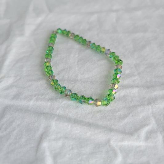 Green and Smoke Beaded Bracelet