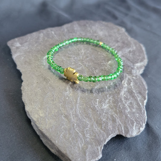 Clover Green Beaded Bracelet