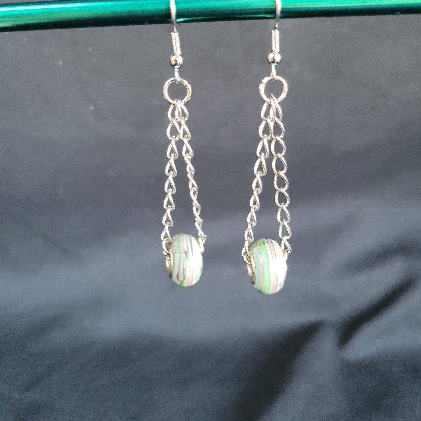 Green Trapeze Earrings