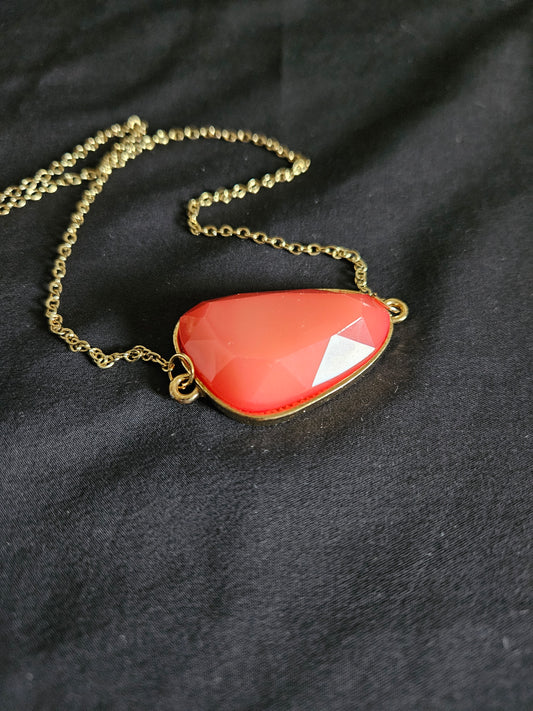 Pink Rock Pendant Necklace