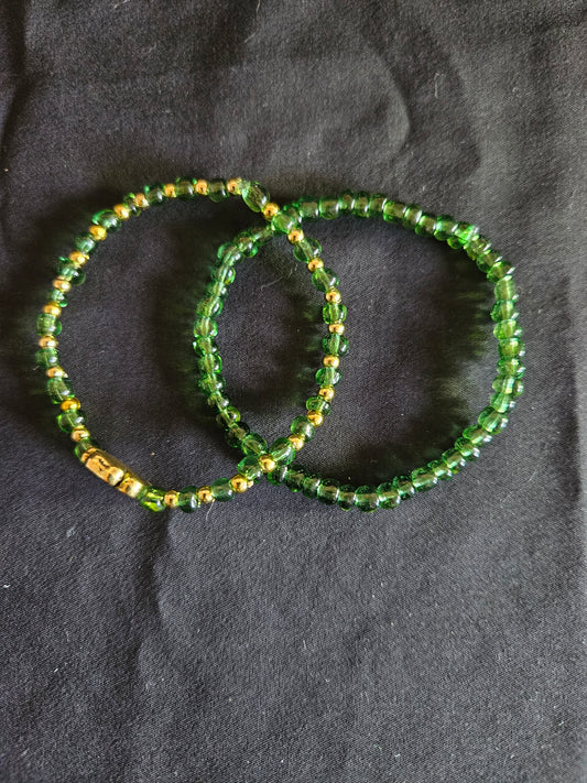 Green Clover Beaded Set