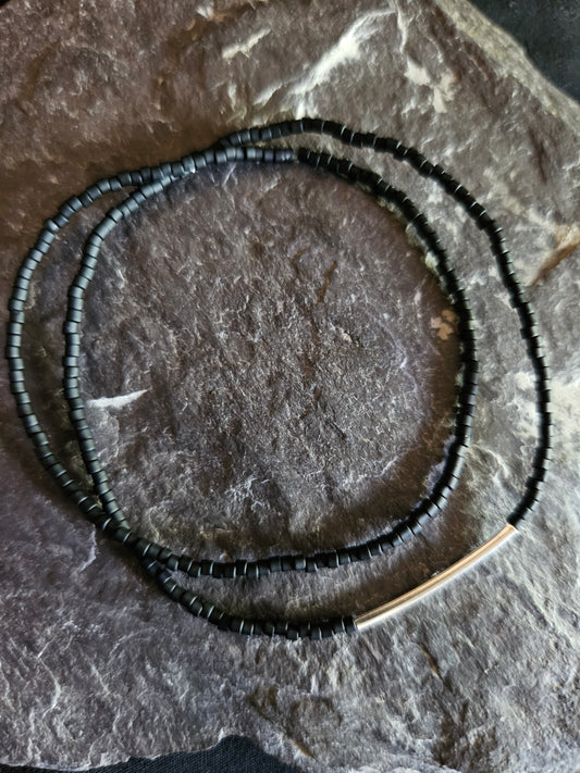 Tube Black Beaded Set