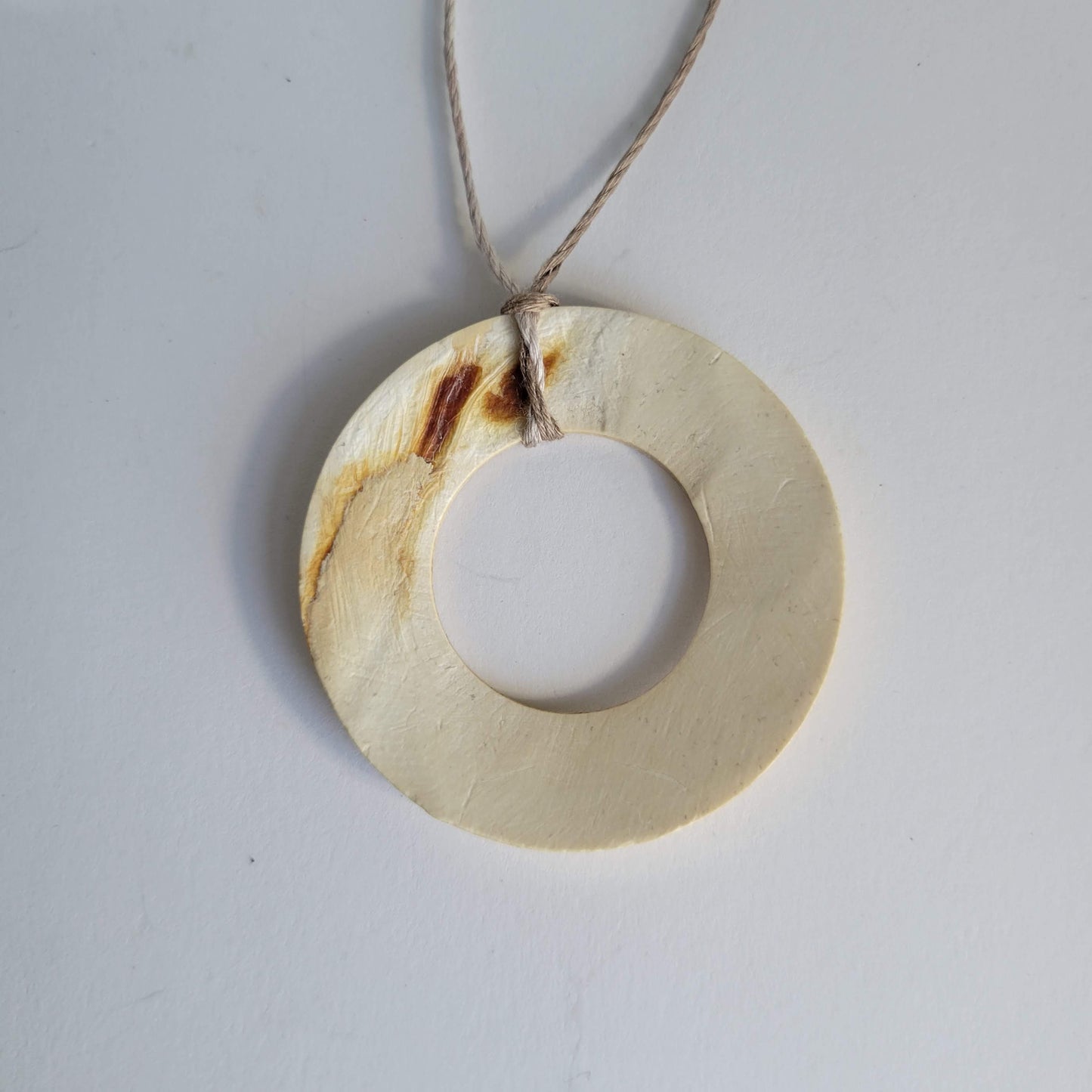 Wood Circle Pendant Necklace