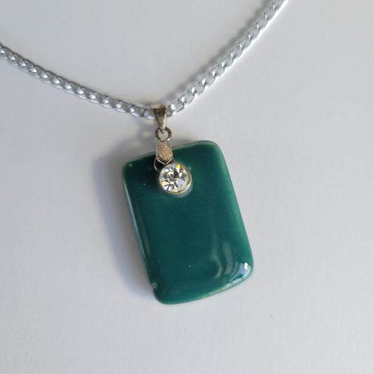 Stone Rectangle Crystal Necklace