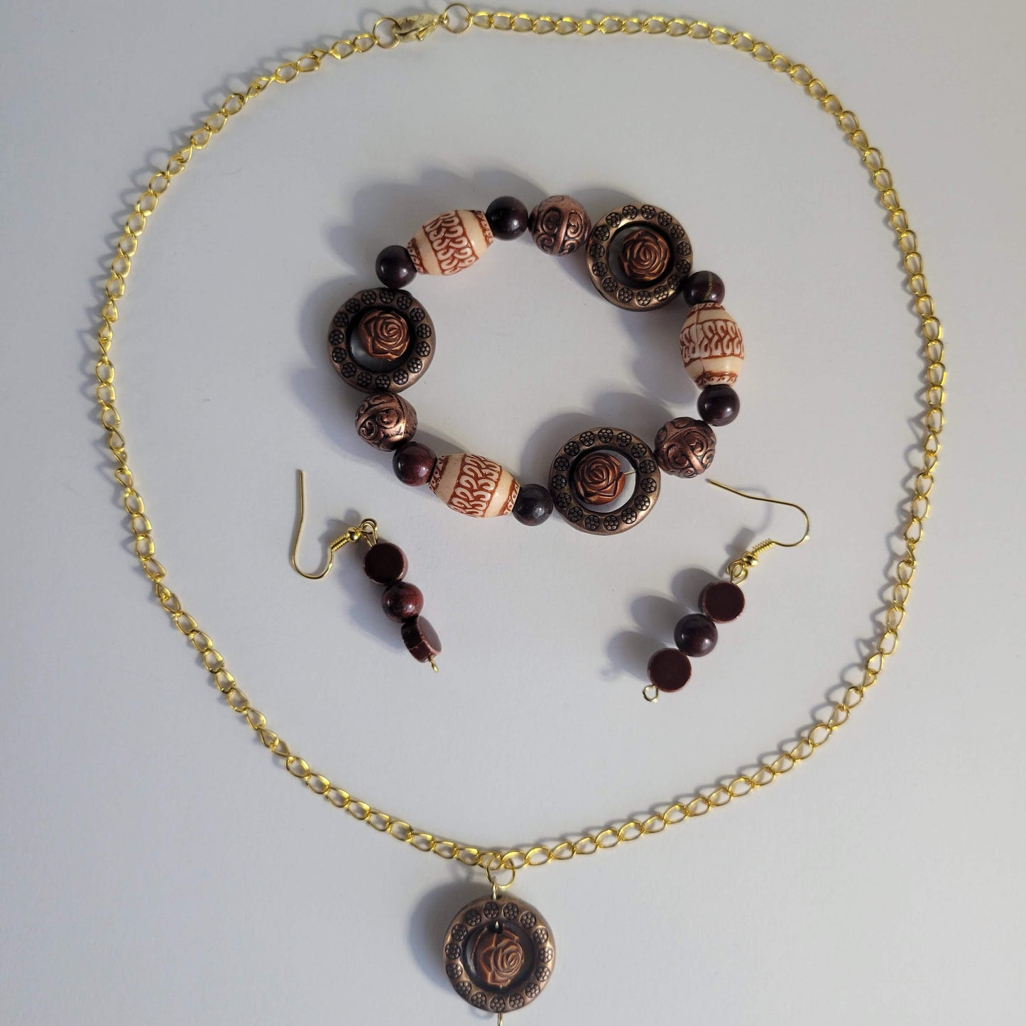 Brown and Copper Jewelry Set