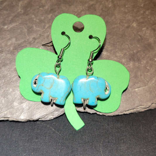 Turquoise Elephant Earrings