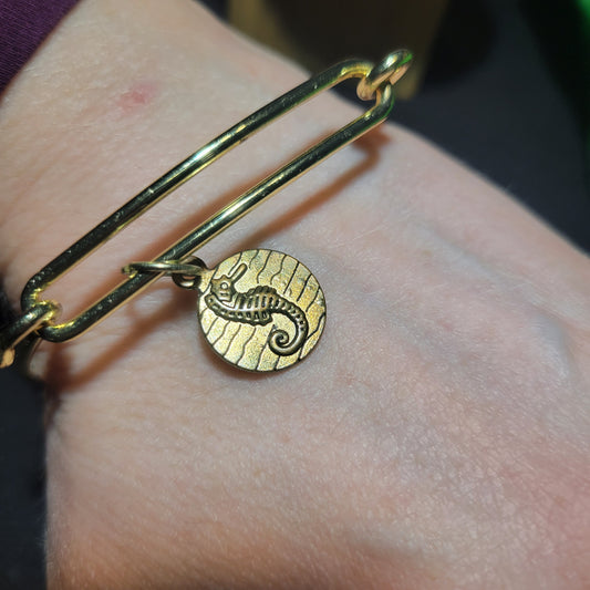 Gold Seahorse Charm Bracelet