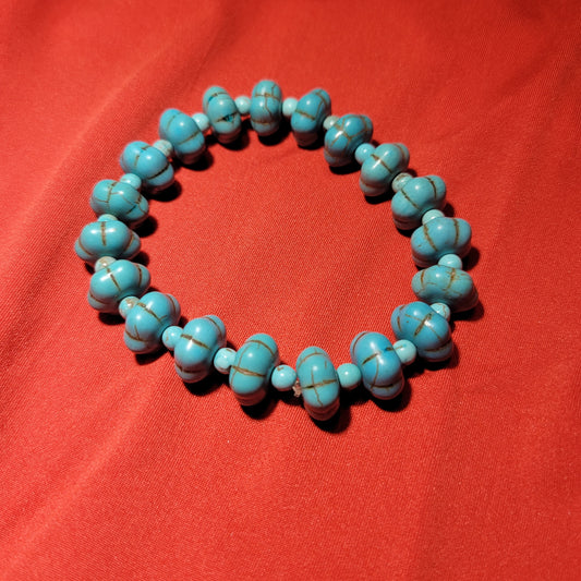 Turquoise Flower Beaded Bracelet