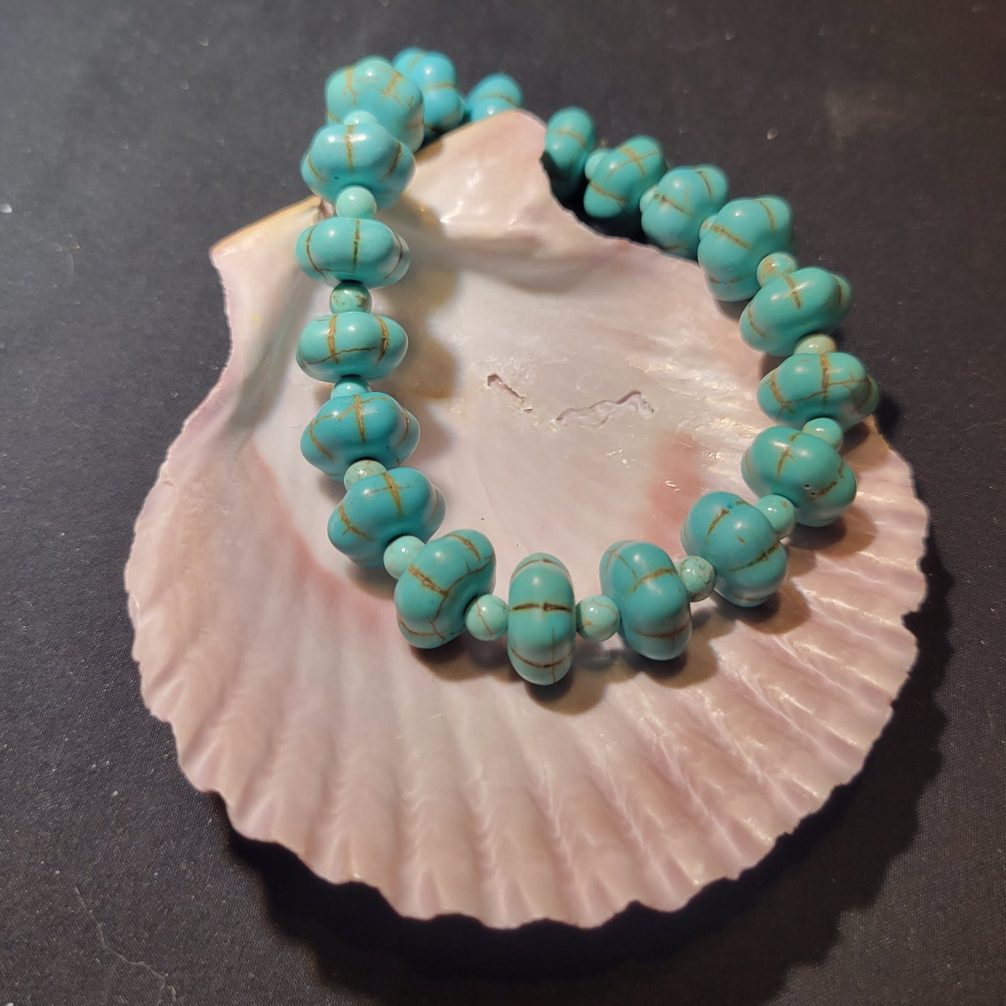 Turquoise Flower Beaded Bracelet