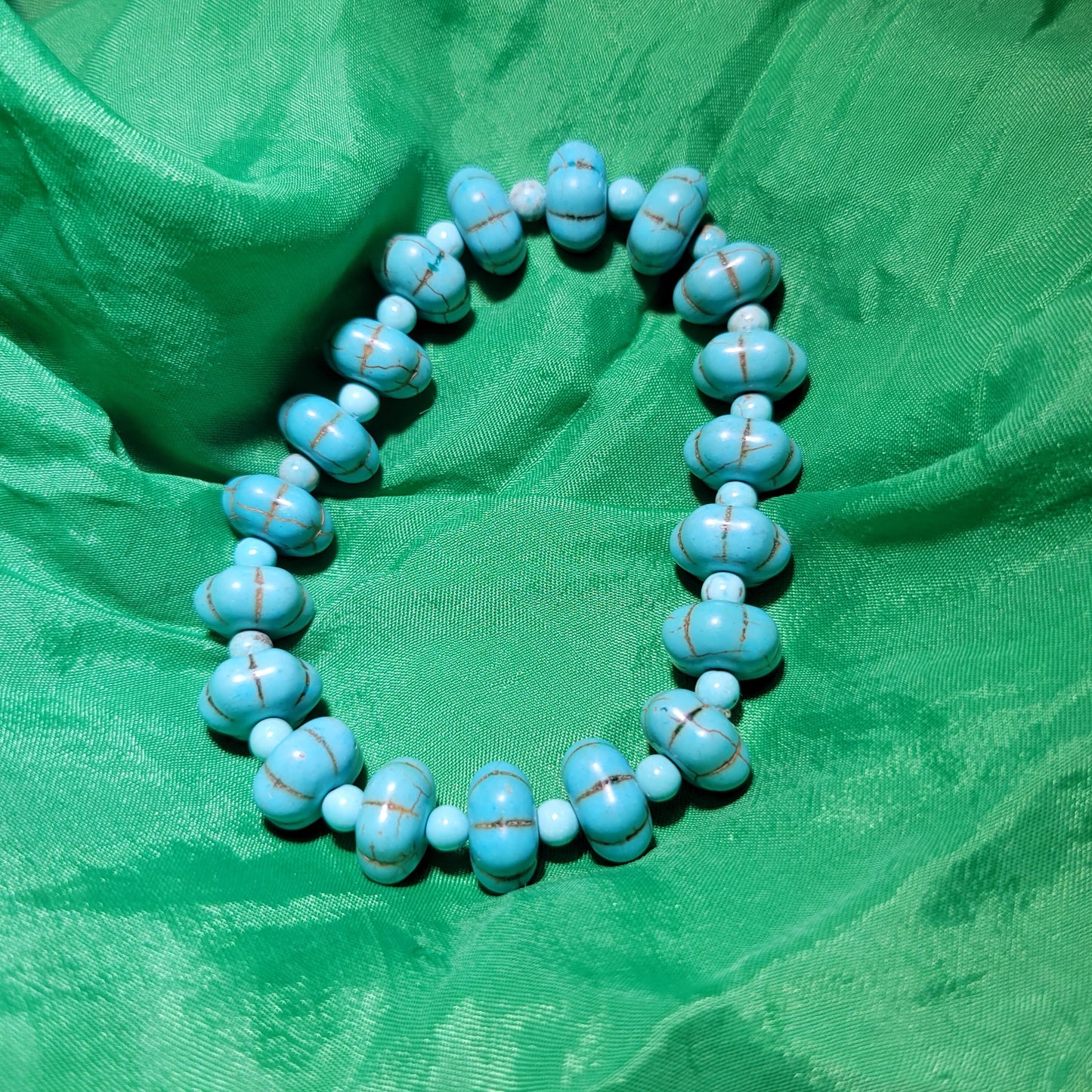 Turquoise Flower Beaded Bracelet