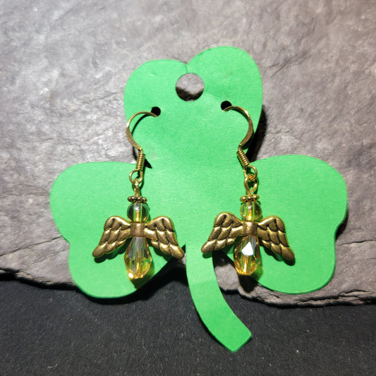 Golden Angel Beaded Earrings