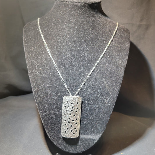 Stamped Rectangle Pendant Necklace