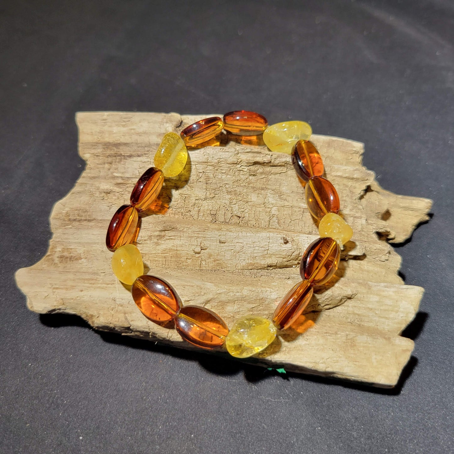 Yellow and Brown Beaded Bracelet